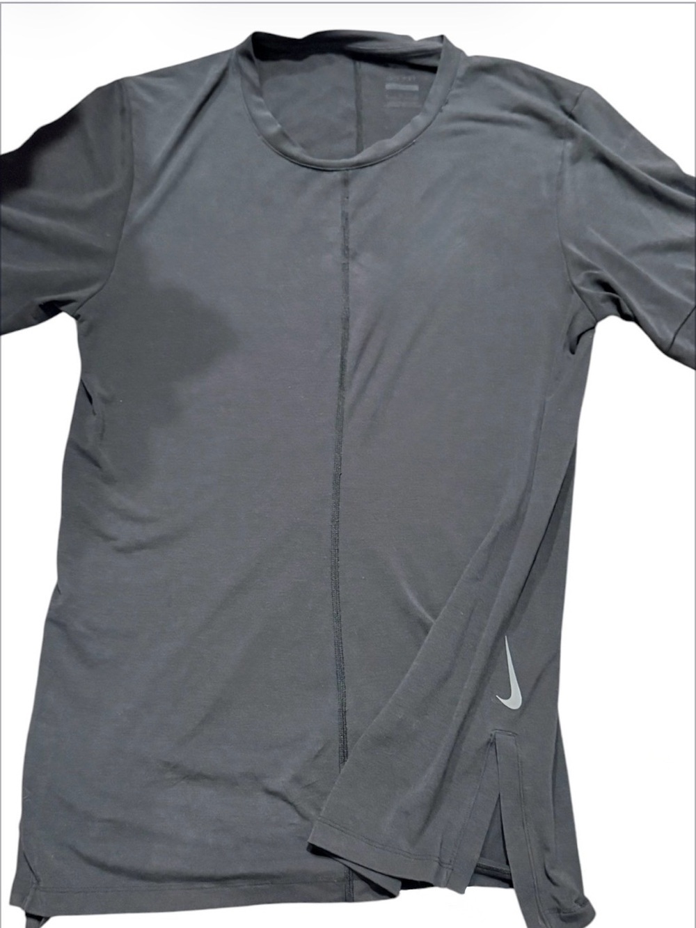 Nike Yoga Dri-FIT Slim Fit Long Sleeve Top Womens Small Black Athletic